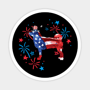 Shiba Inu Uncle Sam Hat 4Th Of July Magnet